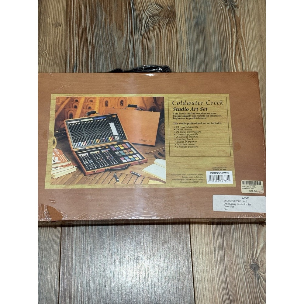 New COLDWATER CREEK PORTABLE STUDIO ART DRAW PAINT Set CASE FACTORY WRAP!